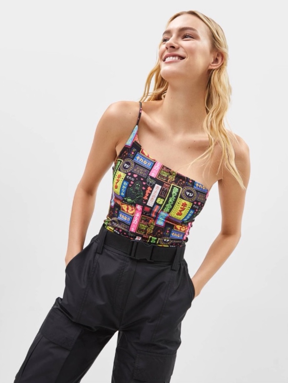 Nwot Bershka Tokyo Theme Bodysuit